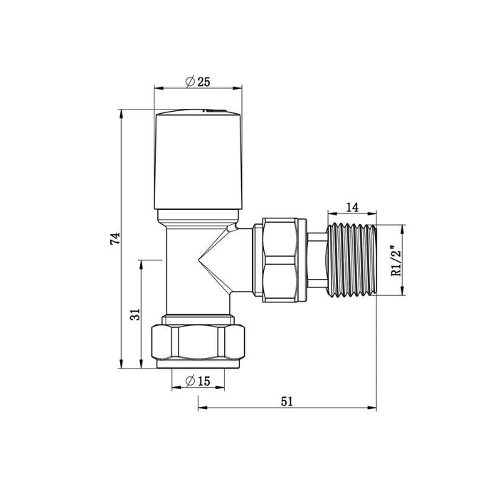 Thermostatic Angled Valves