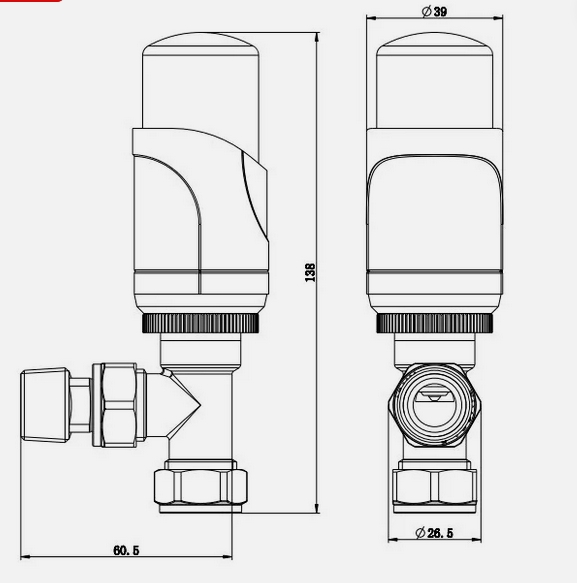 Thermostatic Angled Valves